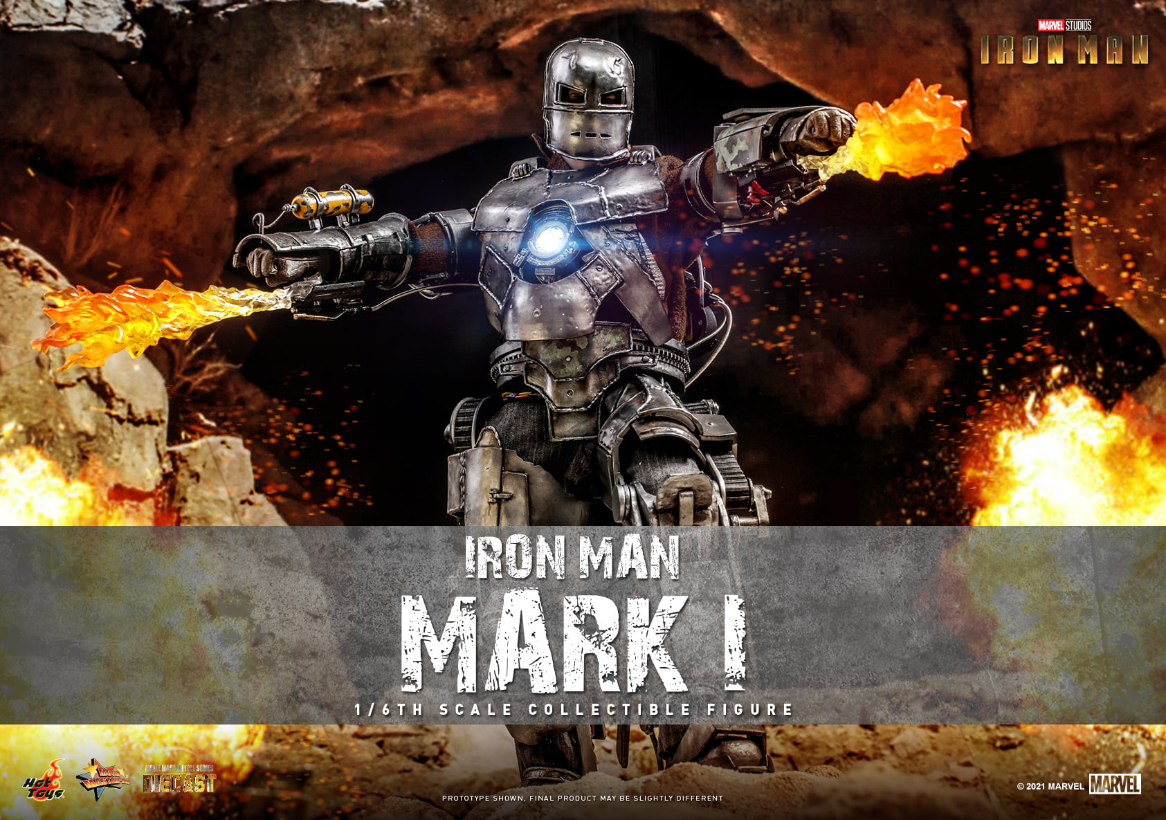 Hot Toys Marvel Iron Man Mark I Movie Masterpiece Series Diecast 