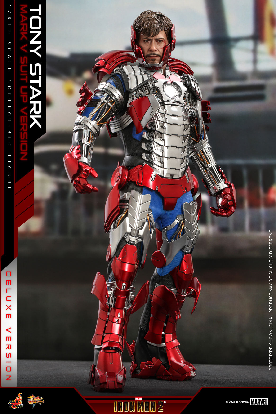 sexy iron man suit Hot Toys Marvel Iron Man 2 Tony Stark Mark V Suit Up Deluxe Figure MMS600