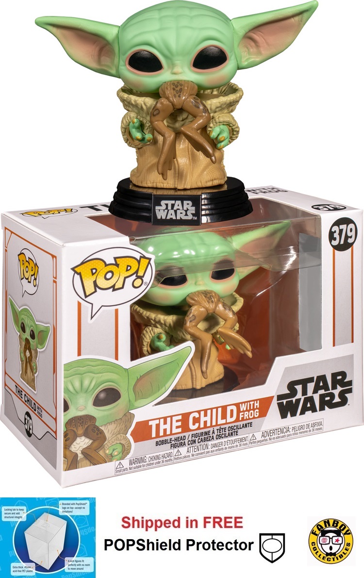 Funko Vinyl Figure 379 Star Wars Mandalorian The Child Baby Yoda With Frog Pop 